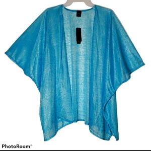 ND women's turquoise cover up one size fits all with sleeves. NWT